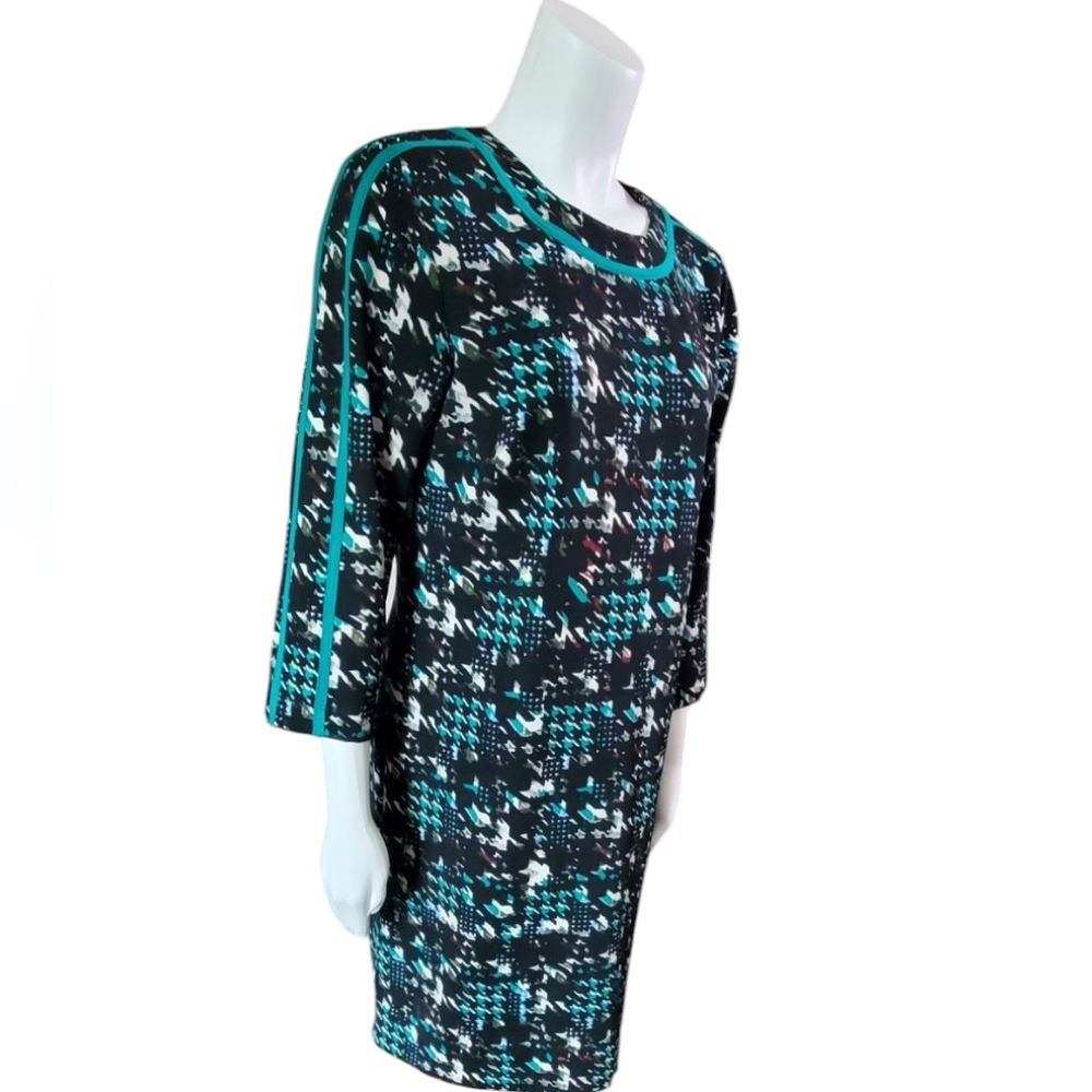 🦜 2/$10 Gabby Skye Black Multicolor Elegant Dress. Size 10. - Picture 3 of 10